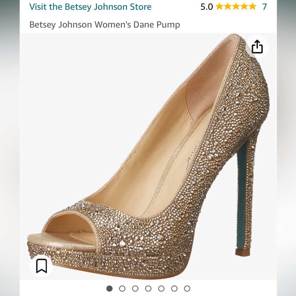 Betsey Johnson Light Gold Sequins Heels